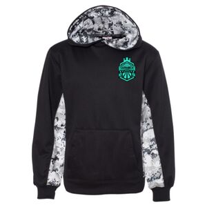 Youth Digital Camo Colorblock Performance Fleece Hooded Sweatshirt Thumbnail
