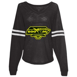 Women’s Slub Jersey Varsitee V-Neck Long Sleeve T-Shirt Thumbnail