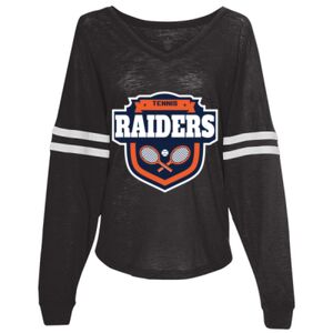 Women’s Slub Jersey Varsitee V-Neck Long Sleeve T-Shirt Thumbnail