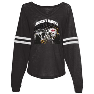 Women’s Slub Jersey Varsitee V-Neck Long Sleeve T-Shirt Thumbnail