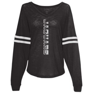 Women’s Slub Jersey Varsitee V-Neck Long Sleeve T-Shirt Thumbnail