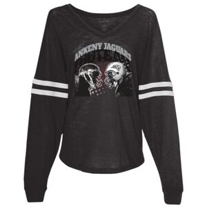 Women’s Slub Jersey Varsitee V-Neck Long Sleeve T-Shirt Thumbnail
