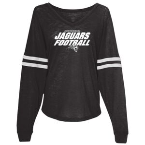 Women’s Slub Jersey Varsitee V-Neck Long Sleeve T-Shirt Thumbnail
