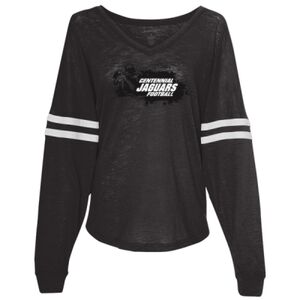 Women’s Slub Jersey Varsitee V-Neck Long Sleeve T-Shirt Thumbnail