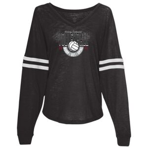 Women’s Slub Jersey Varsitee V-Neck Long Sleeve T-Shirt Thumbnail