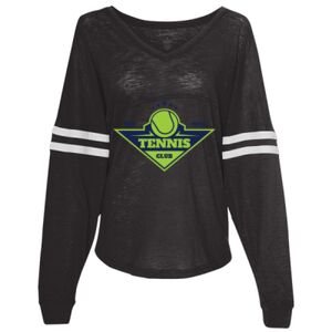 Women’s Slub Jersey Varsitee V-Neck Long Sleeve T-Shirt Thumbnail