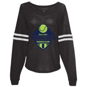 Women’s Slub Jersey Varsitee V-Neck Long Sleeve T-Shirt Thumbnail
