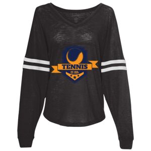 Women’s Slub Jersey Varsitee V-Neck Long Sleeve T-Shirt Thumbnail