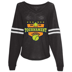 Women’s Slub Jersey Varsitee V-Neck Long Sleeve T-Shirt Thumbnail