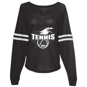 Women’s Slub Jersey Varsitee V-Neck Long Sleeve T-Shirt Thumbnail