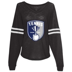 Women’s Slub Jersey Varsitee V-Neck Long Sleeve T-Shirt Thumbnail