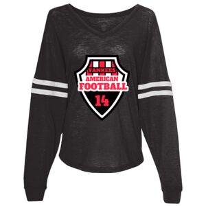 Women’s Slub Jersey Varsitee V-Neck Long Sleeve T-Shirt Thumbnail