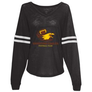 Women’s Slub Jersey Varsitee V-Neck Long Sleeve T-Shirt Thumbnail