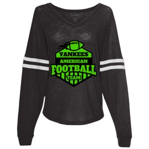 Women’s Slub Jersey Varsitee V-Neck Long Sleeve T-Shirt Thumbnail