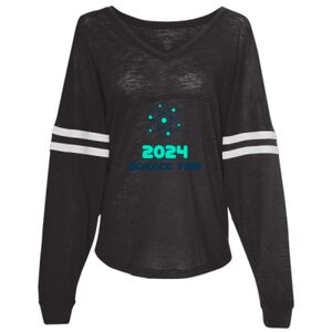 Women’s Slub Jersey Varsitee V-Neck Long Sleeve T-Shirt Thumbnail