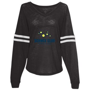 Women’s Slub Jersey Varsitee V-Neck Long Sleeve T-Shirt Thumbnail