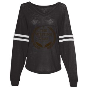 Women’s Slub Jersey Varsitee V-Neck Long Sleeve T-Shirt Thumbnail