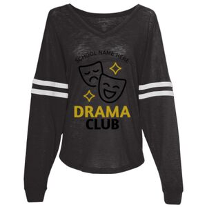 Women’s Slub Jersey Varsitee V-Neck Long Sleeve T-Shirt Thumbnail