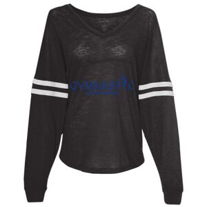 Women’s Slub Jersey Varsitee V-Neck Long Sleeve T-Shirt Thumbnail