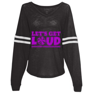 Women’s Slub Jersey Varsitee V-Neck Long Sleeve T-Shirt Thumbnail