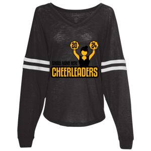 Women’s Slub Jersey Varsitee V-Neck Long Sleeve T-Shirt Thumbnail