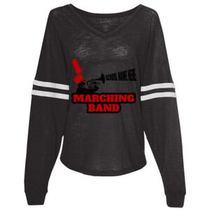 Women’s Slub Jersey Varsitee V-Neck Long Sleeve T-Shirt Thumbnail