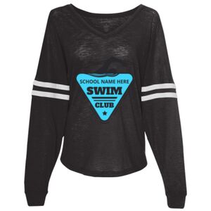 Women’s Slub Jersey Varsitee V-Neck Long Sleeve T-Shirt Thumbnail