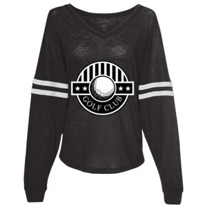 Women’s Slub Jersey Varsitee V-Neck Long Sleeve T-Shirt Thumbnail