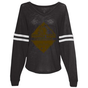 Women’s Slub Jersey Varsitee V-Neck Long Sleeve T-Shirt Thumbnail