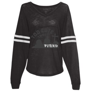 Women’s Slub Jersey Varsitee V-Neck Long Sleeve T-Shirt Thumbnail