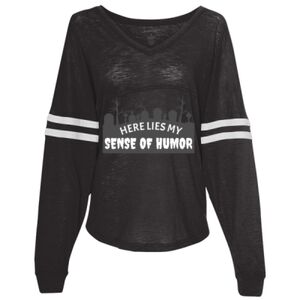 Women’s Slub Jersey Varsitee V-Neck Long Sleeve T-Shirt Thumbnail