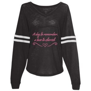 Women’s Slub Jersey Varsitee V-Neck Long Sleeve T-Shirt Thumbnail