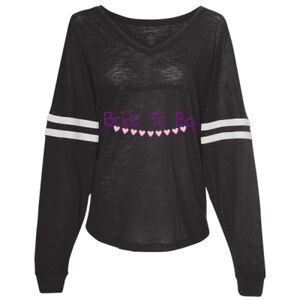 Women’s Slub Jersey Varsitee V-Neck Long Sleeve T-Shirt Thumbnail