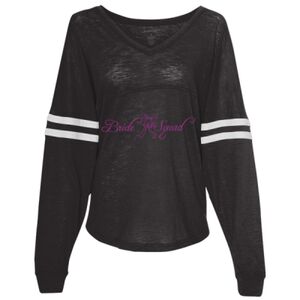 Women’s Slub Jersey Varsitee V-Neck Long Sleeve T-Shirt Thumbnail