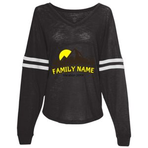 Women’s Slub Jersey Varsitee V-Neck Long Sleeve T-Shirt Thumbnail