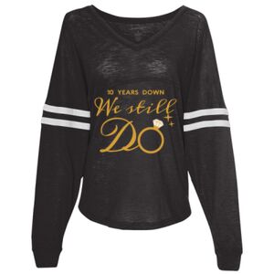 Women’s Slub Jersey Varsitee V-Neck Long Sleeve T-Shirt Thumbnail