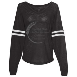 Women’s Slub Jersey Varsitee V-Neck Long Sleeve T-Shirt Thumbnail
