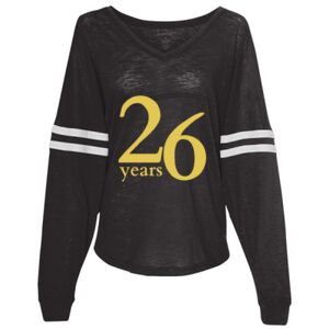 Women’s Slub Jersey Varsitee V-Neck Long Sleeve T-Shirt Thumbnail