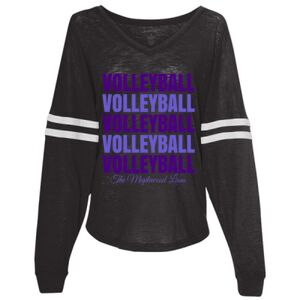 Women’s Slub Jersey Varsitee V-Neck Long Sleeve T-Shirt Thumbnail
