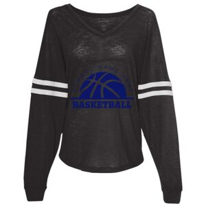 Women’s Slub Jersey Varsitee V-Neck Long Sleeve T-Shirt Thumbnail