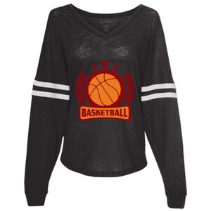 Women’s Slub Jersey Varsitee V-Neck Long Sleeve T-Shirt Thumbnail
