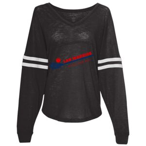 Women’s Slub Jersey Varsitee V-Neck Long Sleeve T-Shirt Thumbnail