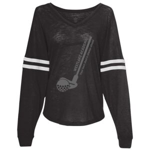 Women’s Slub Jersey Varsitee V-Neck Long Sleeve T-Shirt Thumbnail