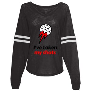 Women’s Slub Jersey Varsitee V-Neck Long Sleeve T-Shirt Thumbnail