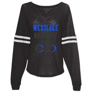 Women’s Slub Jersey Varsitee V-Neck Long Sleeve T-Shirt Thumbnail