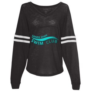 Women’s Slub Jersey Varsitee V-Neck Long Sleeve T-Shirt Thumbnail