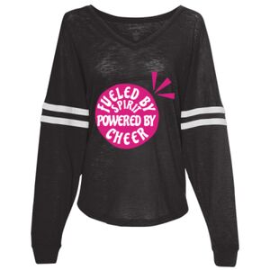 Women’s Slub Jersey Varsitee V-Neck Long Sleeve T-Shirt Thumbnail
