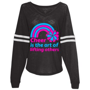 Women’s Slub Jersey Varsitee V-Neck Long Sleeve T-Shirt Thumbnail
