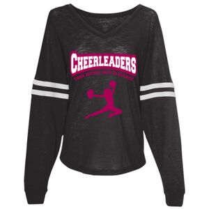 Women’s Slub Jersey Varsitee V-Neck Long Sleeve T-Shirt Thumbnail