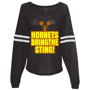 Women’s Slub Jersey Varsitee V-Neck Long Sleeve T-Shirt Thumbnail